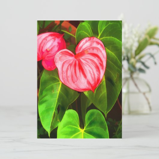 Tropisch anthurium kaart (Staand voorkant)