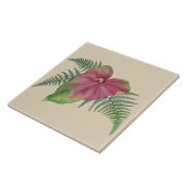 Tropisch Anthurium n Ferns Floral keramisch tapijt Tegeltje (Zijkant)