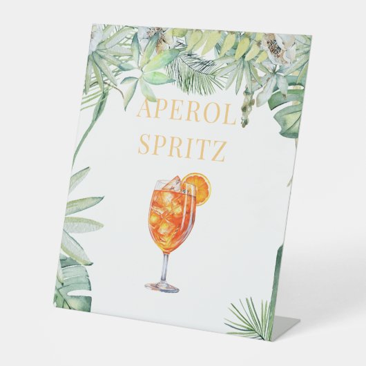 Tropisch Aperol Spritz Drink voetstuk Reclamebord Met Voetstuk (Voorkant)