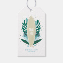 Tropisch Aqua Baby aan boord Gift Label