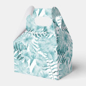 Tropisch Aqua Blauwe Bloemenblaadjes Bedankdoosjes (Achterkant)