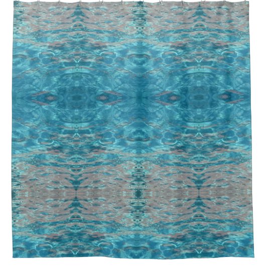 Tropisch Aqua Blue Water Douchegordijn (Voorkant)