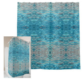 Tropisch Aqua Blue Water Douchegordijn