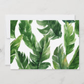 Tropisch aquarel blad groen trouwkaart save the date (Achterkant)
