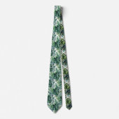 Tropisch aquarel groen blad met diamanten stropdas (Voorkant)