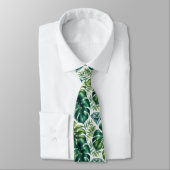 Tropisch aquarel groen blad met diamanten stropdas (Gebonden)
