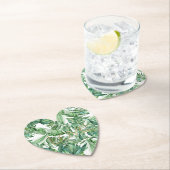 Tropisch Aquarel Groene Bladeren Goud Liefde (dun) Kartonnen Onderzetters (Insitu)