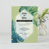Tropisch Aquarel Loof Save The Date (Staand voorkant)