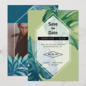 Tropisch Aquarel Loof Save The Date (Voorkant / Achterkant)