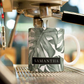 Tropisch Aquarel Modern Oase Bladeren Patroon Tweekleurige Koffiemok