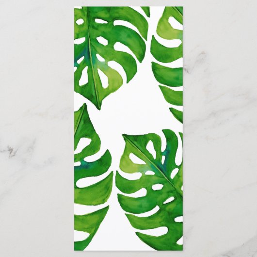 Tropisch aquarelblad met menu (Achterkant)