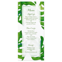 Tropisch aquarelblad met menu