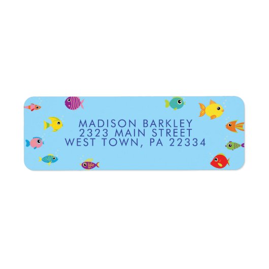 Tropisch Aquarium Fish Kind Return Address Label (Voorkant)