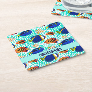 Tropisch aquarium — reef visontwerp kartonnen onderzetters