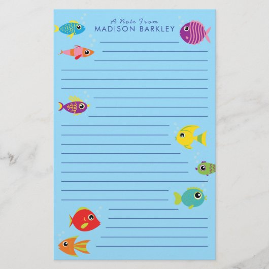 Tropisch aquarium viscute Kind Briefpapier (Voorkant)