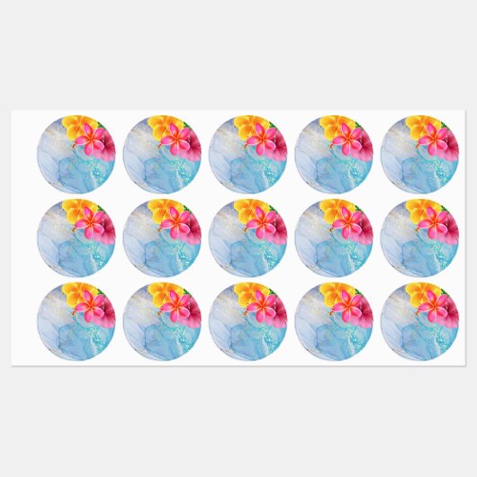 Tropisch Arrangement ontwerp op stickers (Vel)