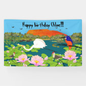 Tropisch Australië Kakadu Geïnspireerd Spandoek (Horizontaal)