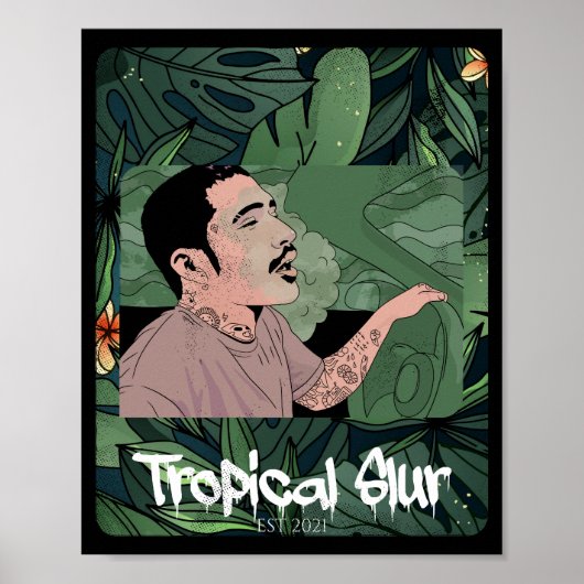Tropisch autostuurprogramma Hop Hop Lush Vegetatio Poster (Voorkant)