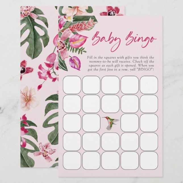 Tropisch Baby Bingo Spel (Voorkant / Achterkant)