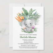 Tropisch Baby olifant Baby shower Kaart (Voorkant)