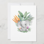 Tropisch Baby olifant Baby shower Kaart (Achterkant)