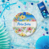 Tropisch Baby shower Beach Aloha Papieren Bordje (Feest)