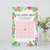 Tropisch Baby shower Bingo Briefpapier (Staand voorkant)