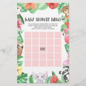 Tropisch Baby shower Bingo Briefpapier (Voorkant)