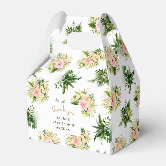 Tropisch Baby shower Bloemen Dank u Bedankdoosjes (Voorkant Zijde)