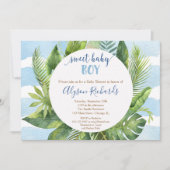 Tropisch baby shower boy, lieve baby boy groen kaart (Voorkant)