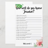 Tropisch Baby shower Hoe goed ken je mama? (Voorkant / Achterkant)