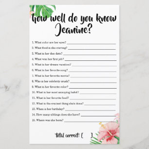 Tropisch Baby shower Hoe goed ken je mama?