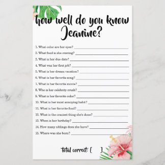 Tropisch Baby shower Hoe goed ken je mama?
