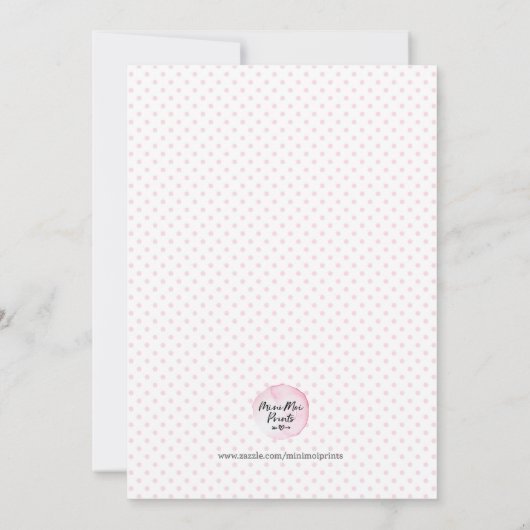 Tropisch Baby shower Invitation Girl Kaart (Achterkant)