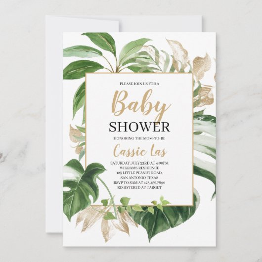 Tropisch Baby shower Kaart (Voorkant)