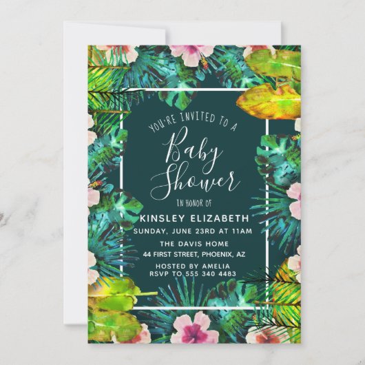 Tropisch Baby shower Kaart (Voorkant)