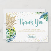 Tropisch Baby shower Luau Pineapple Hartelijk dank Bedankkaart (Voorkant)