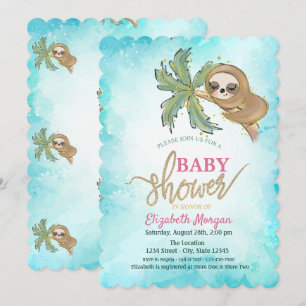 Tropisch Baby shower met slaapsleuf Kaart