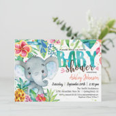Tropisch Baby shower, olifant Kaart (Staand voorkant)