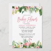 Tropisch Baby shower Penseel Script Kaart (Voorkant)