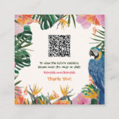 Tropisch Baby shower QR Code Gift Registry Informatiekaartje (Achterkant)