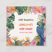 Tropisch Baby shower QR Code Gift Registry Informatiekaartje (Voorkant)