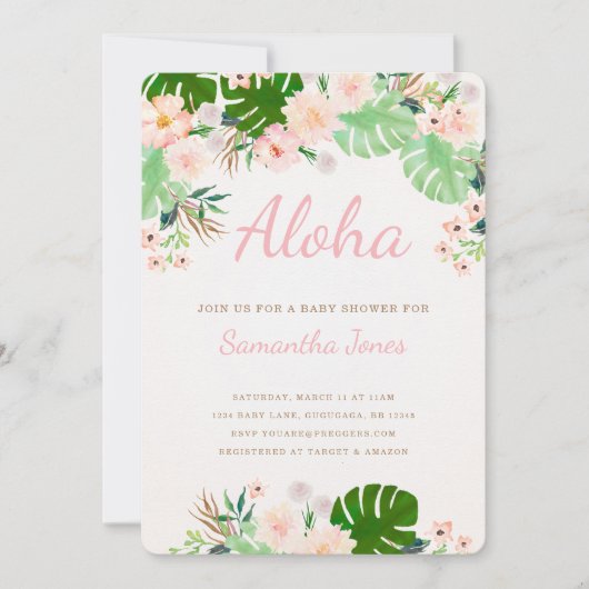 Tropisch Baby shower uitnodigen Kaart (Voorkant)
