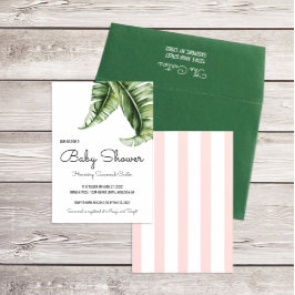 Tropisch Baby shower van bananenbladeren/stripes Kaart