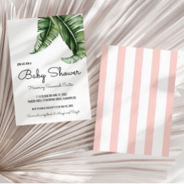 Tropisch Baby shower van bananenbladeren/stripes Kaart
