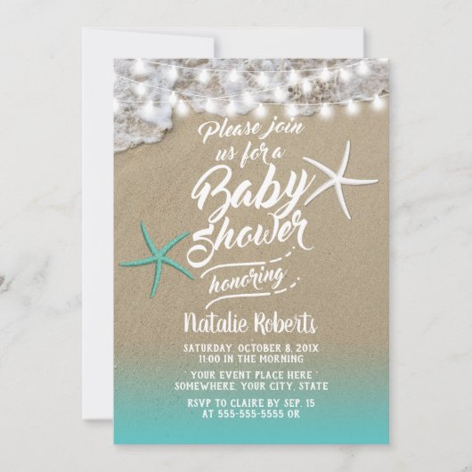 Tropisch Baby shower van de strand van de Zomer Kaart (Voorkant)