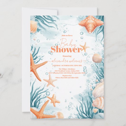 Tropisch Baby shower van de strand van de Zomer Kaart (Voorkant)