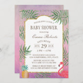 Tropisch Baby shower van de Waterverf van ananas Kaart (Voorkant / Achterkant)