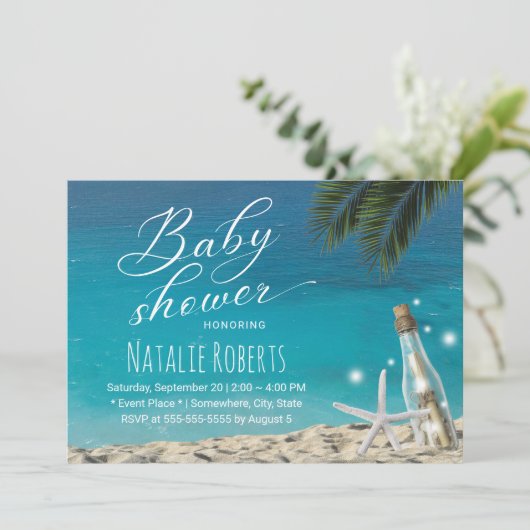 Tropisch Baby shower van doornhaai Kaart (Staand voorkant)