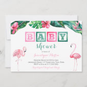 Tropisch Baby shower van Flamingo Invites, bladerd Kaart (Voorkant)